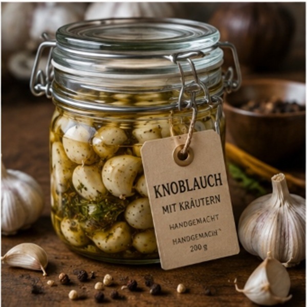 Knoblauchzehen in Olivenöl & Kräutern